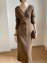 Tatum Chic V-Neck Casual Knit Dress