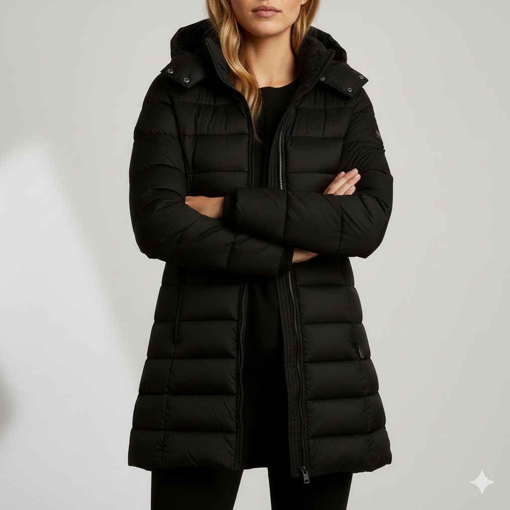 Winona Women’s Puffer Jacket – Quilted Hooded Lightweight Winter Coat