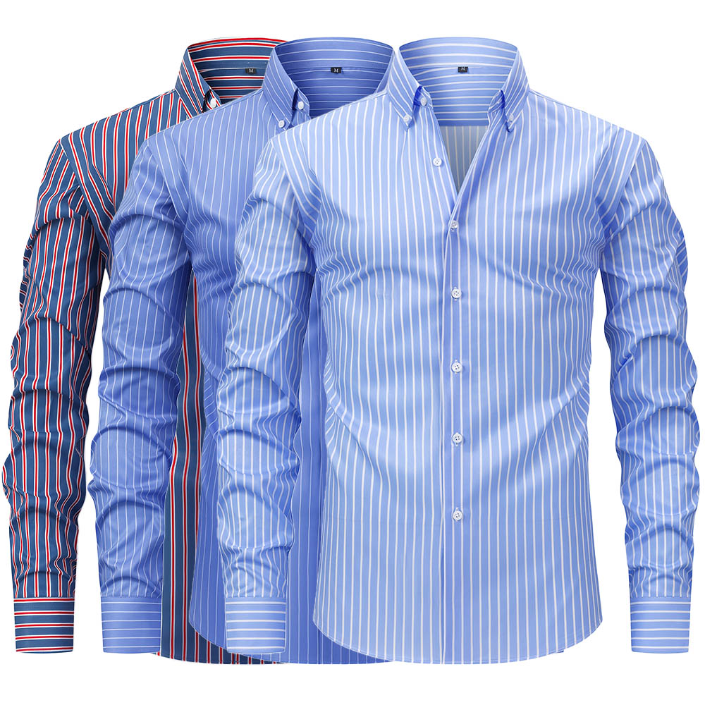 Marco Men’s Button Down Shirt – Classic Striped Cotton Blend Shirt