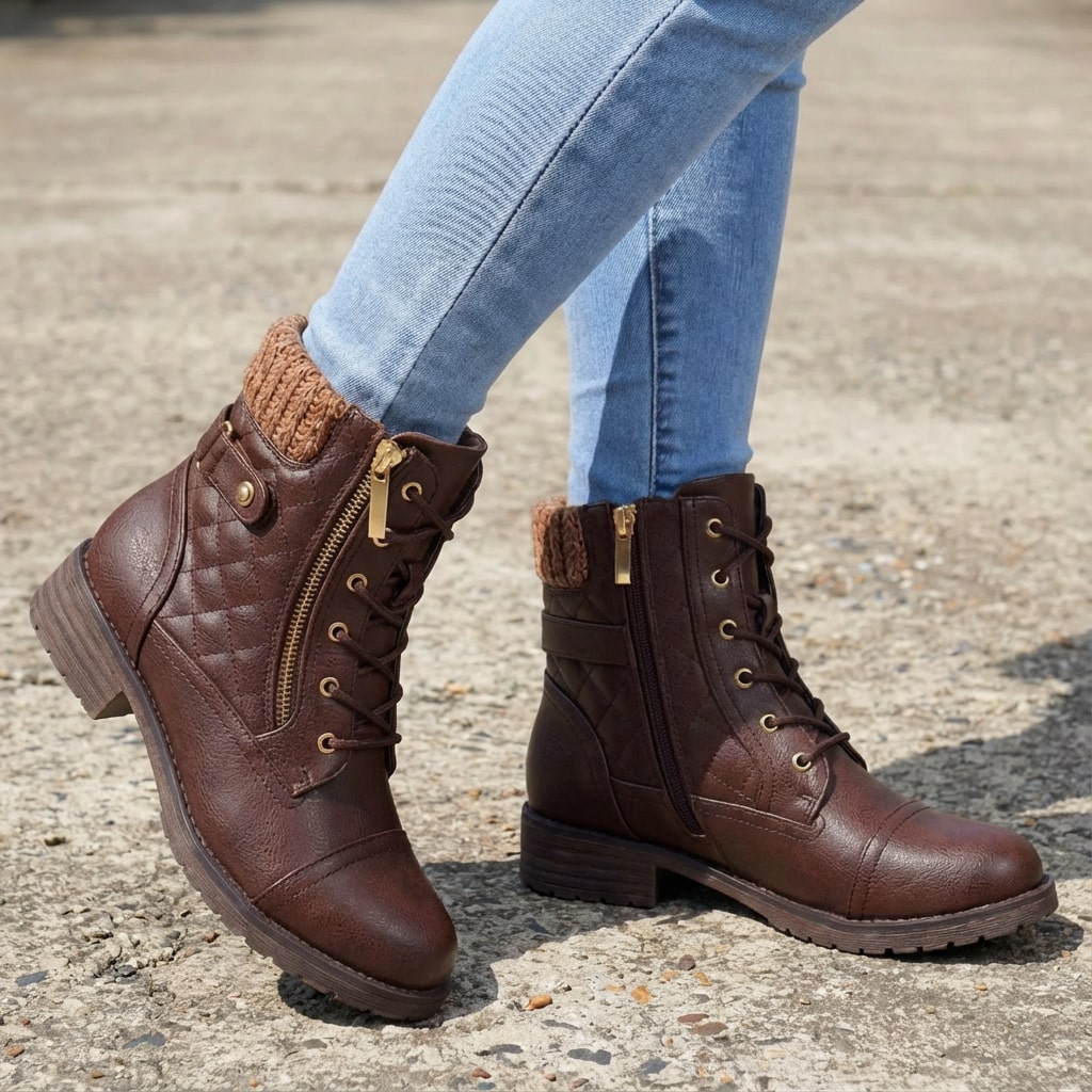 Selina Women’s Leather Zipped Ankle Boots