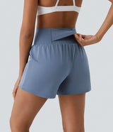Sienna Performance Pocket Shorts – High-Waist Yoga Shorts with Coverage & Storage