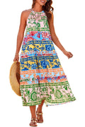 Isla Halter Vacation Dress – Lightweight Floral Maxi with Elegant Neckline for Summer Travel