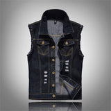 Luigi Distressed Denim Vest – Rugged Sleeveless Layer for Edgy Street Looks
