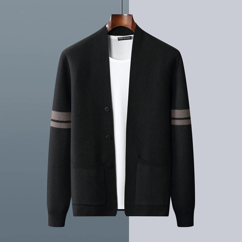Carlo Men’s Cardigan – Merino Wool Blend with Tailored Fit