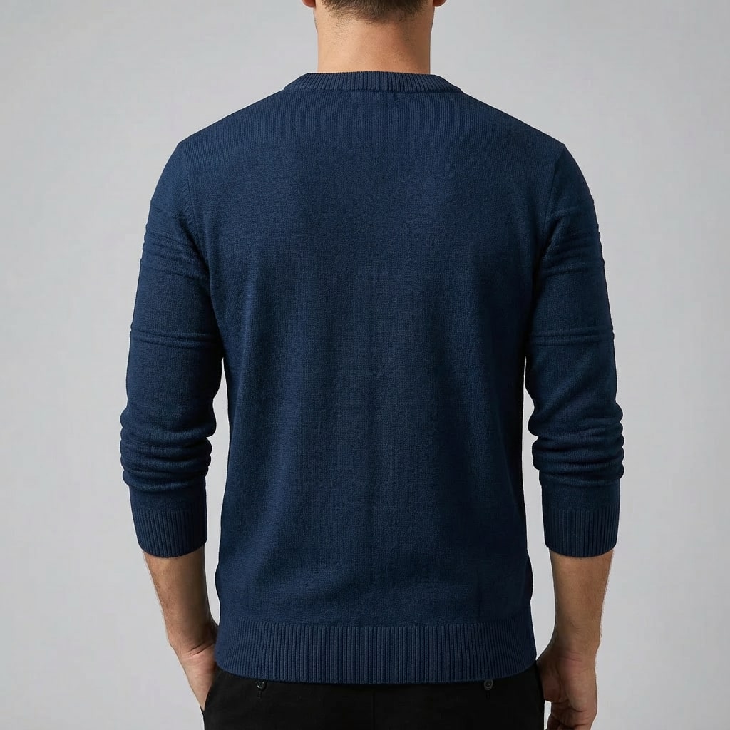 Bradford Men’s Cotton Sweater – Midweight Crew Neck Jumper with Tailored Fit