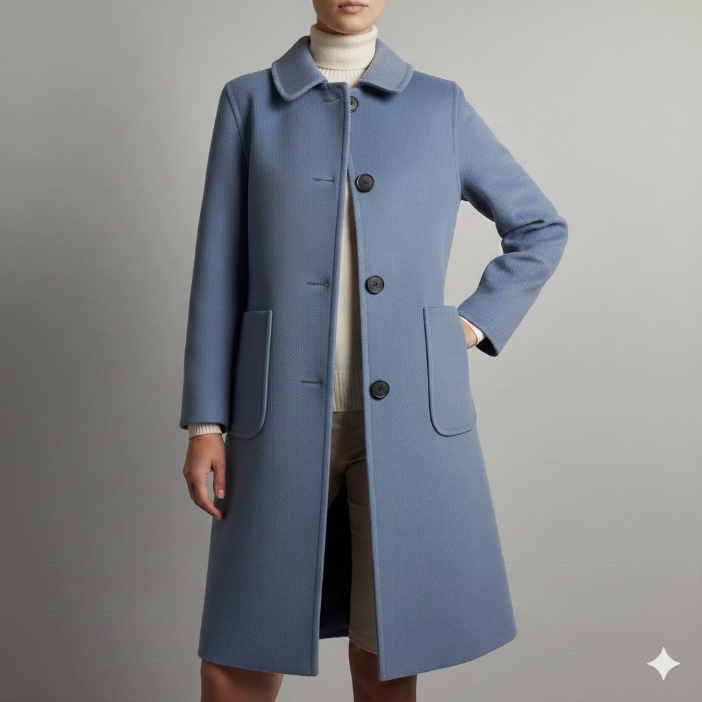Eloisa Women’s Wool Coat – Virgin Wool Overcoat with Tailored Straight Cut