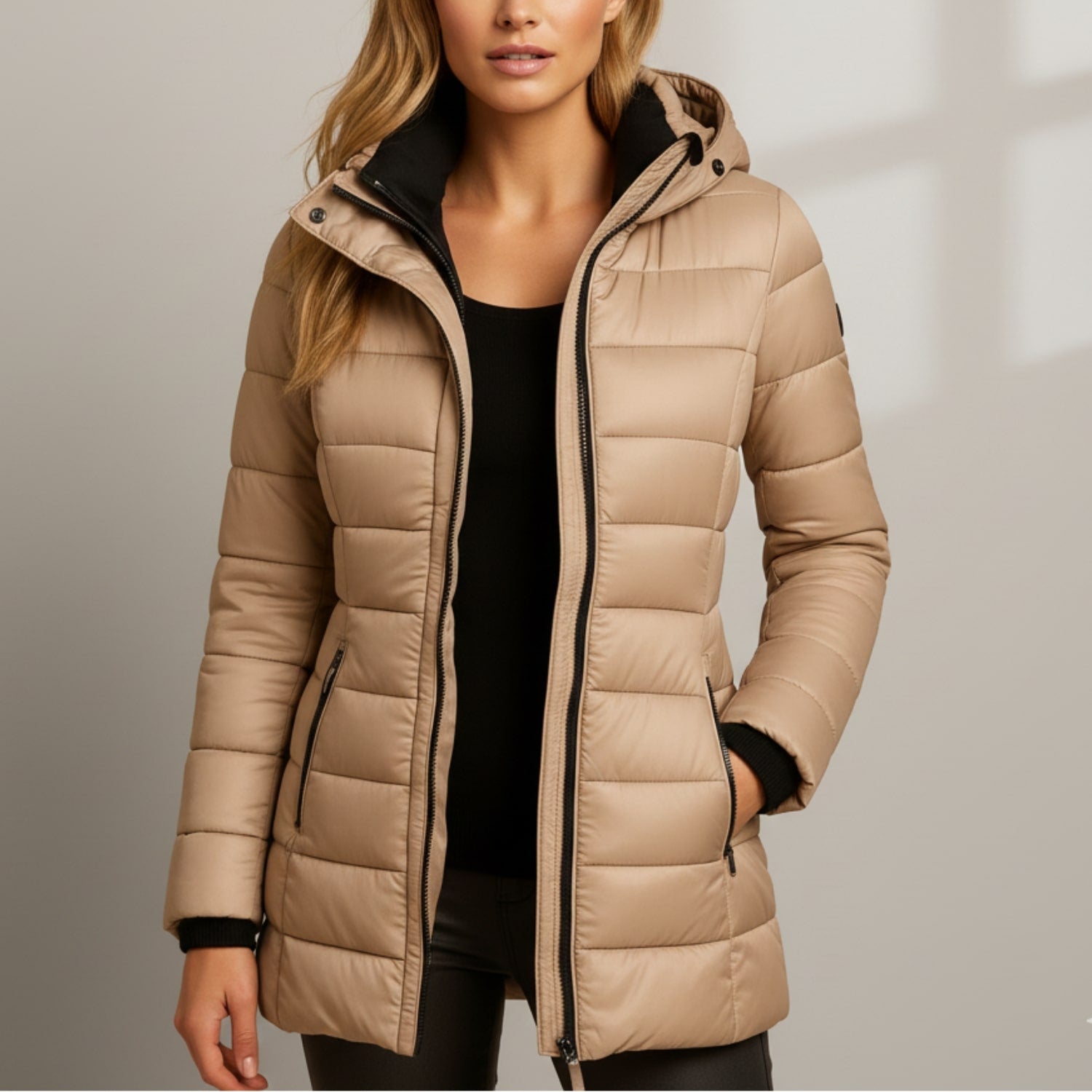 Winona Women’s Puffer Jacket – Quilted Hooded Lightweight Winter Coat