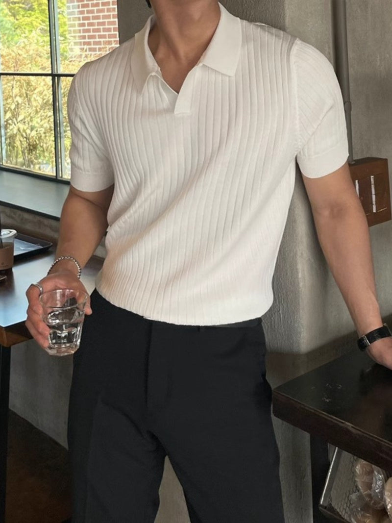 Jomer Knit Polo – Textured Minimalism in a Summer-Ready Fit