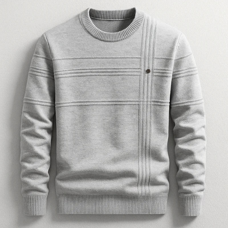 Bradford Men’s Cotton Sweater – Midweight Crew Neck Jumper with Tailored Fit