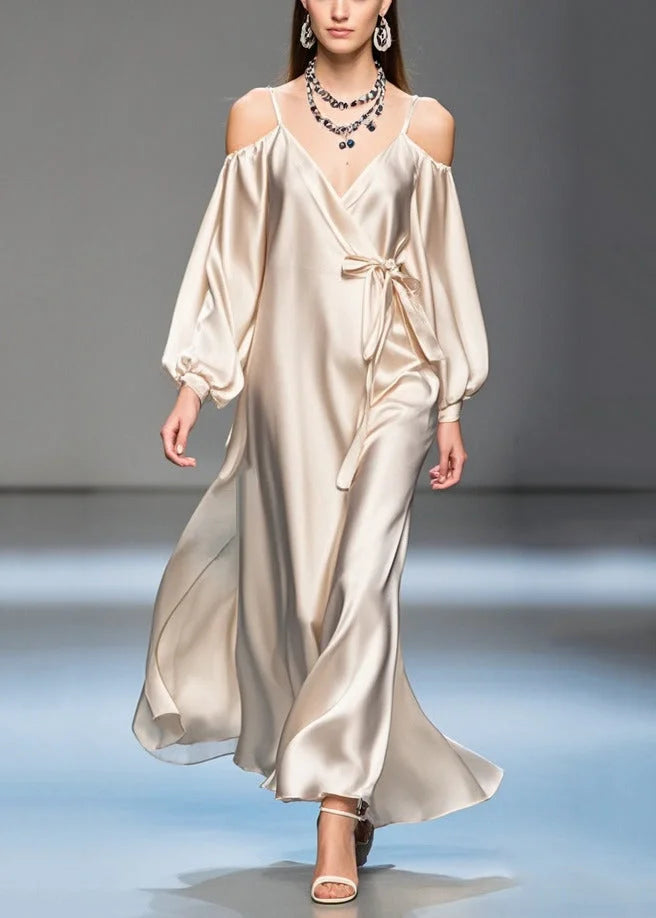 Julian Silk Tie-Waist Maxi Dress