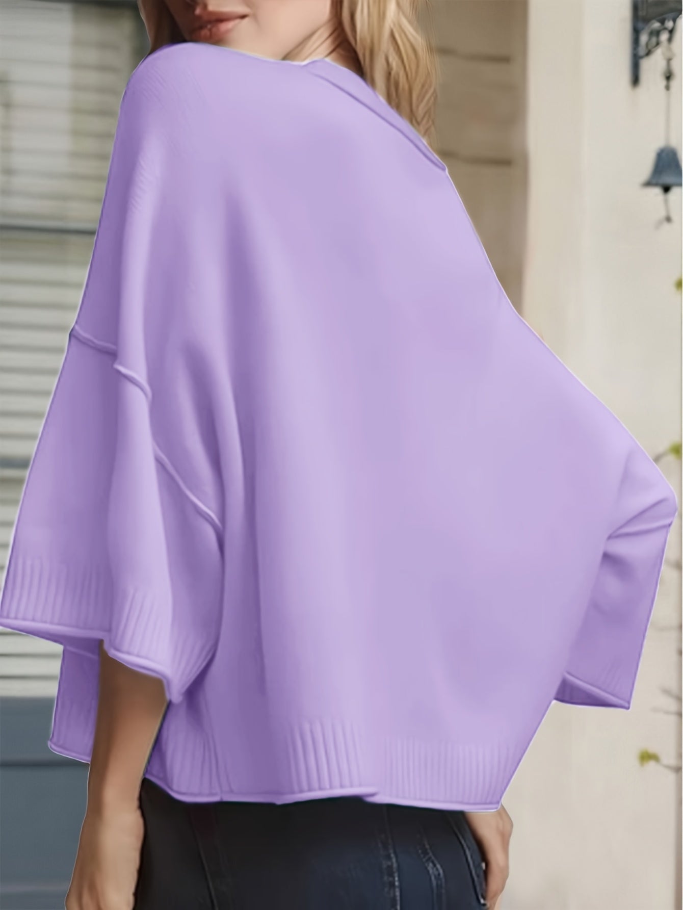 Marlena Women’s Oversized Sweater – Lightweight Short Sleeve Knit with Ribbed Hem