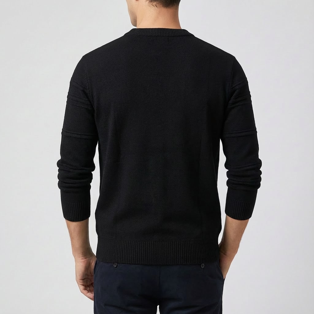 Bradford Men’s Cotton Sweater – Midweight Crew Neck Jumper with Tailored Fit