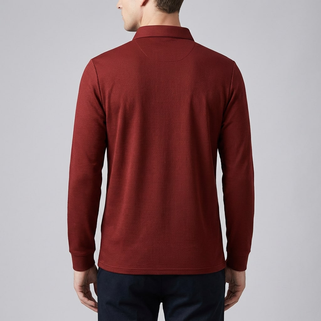 Northwood Men’s Long Sleeve Polo – Soft Woven Fabric with Structured Collar