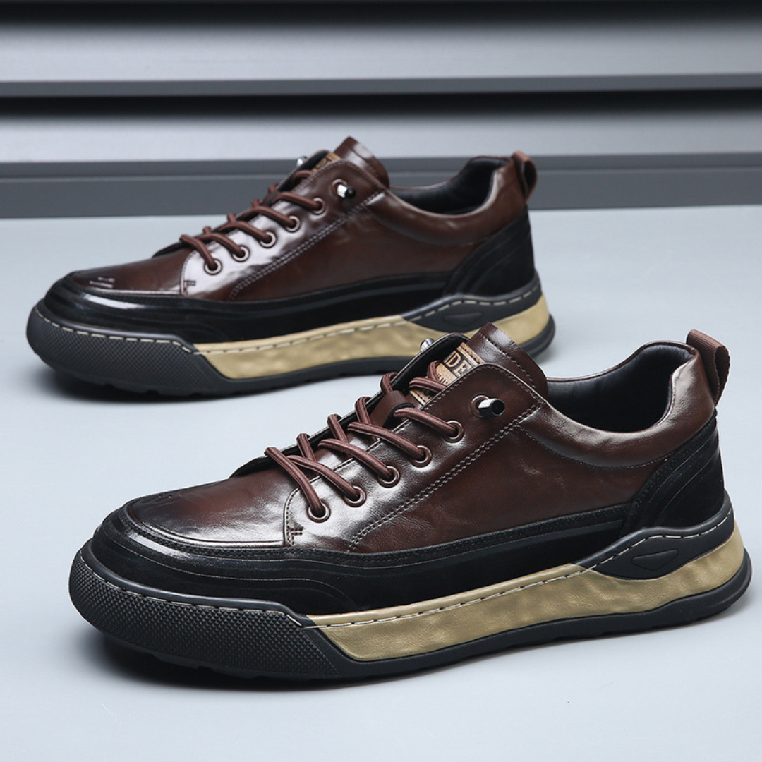 Miguel Men’s Leather Sneakers – Oil-Dipped Durable Fit