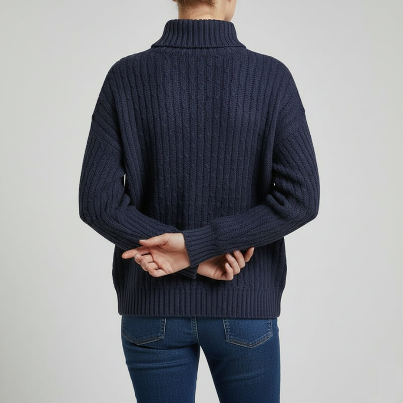 Eleine Women’s Cashmere Knit Pullover – Relaxed Drop-Shoulder Sweater