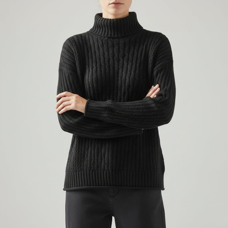 Eleine Women’s Cashmere Knit Pullover – Relaxed Drop-Shoulder Sweater