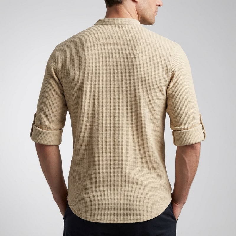 Mason Men’s Shirt – Cotton Linen Henley Shirt