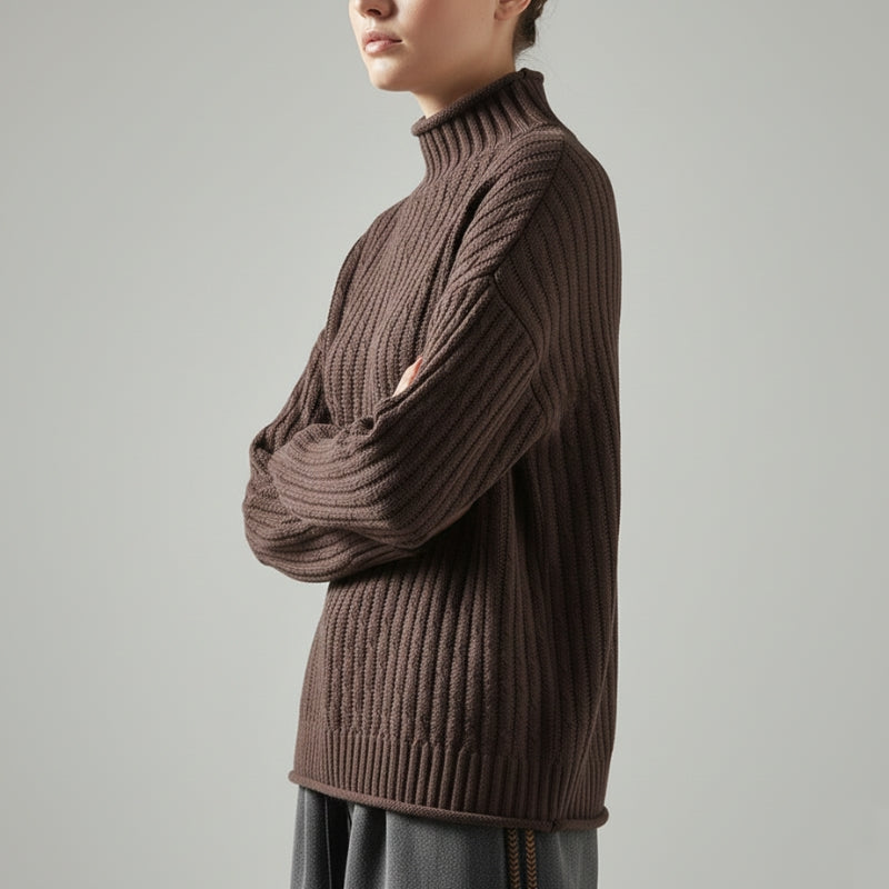 Eleine Women’s Cashmere Knit Pullover – Relaxed Drop-Shoulder Sweater