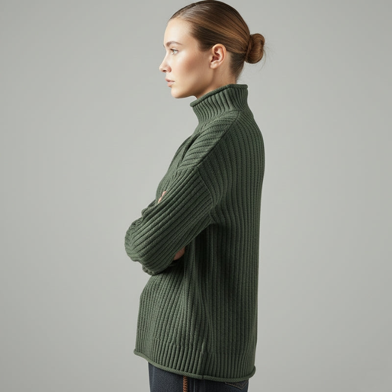 Eleine Women’s Cashmere Knit Pullover – Relaxed Drop-Shoulder Sweater