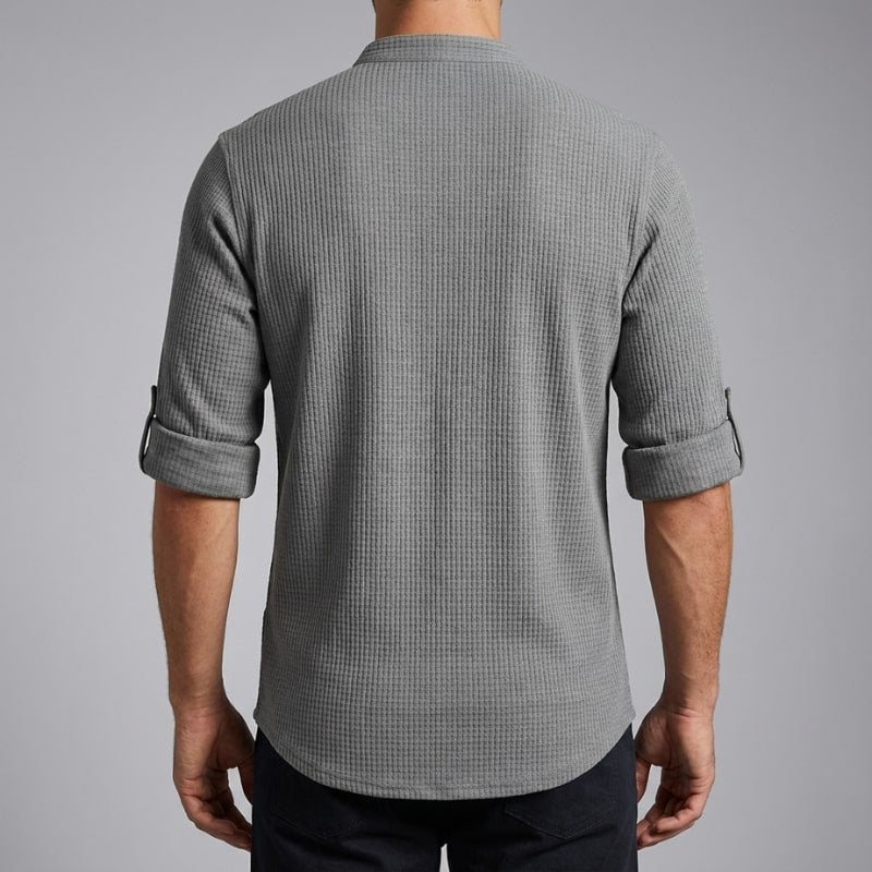 Mason Men’s Shirt – Cotton Linen Henley Shirt