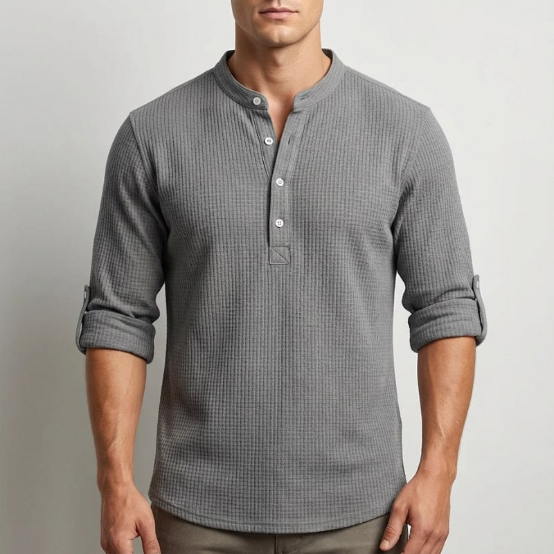 Mason Men’s Shirt – Cotton Linen Henley Shirt