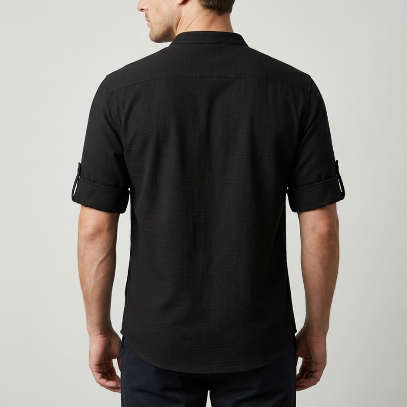 Mason Men’s Shirt – Cotton Linen Henley Shirt
