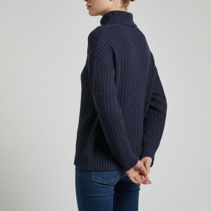 Eleine Women’s Cashmere Knit Pullover – Relaxed Drop-Shoulder Sweater