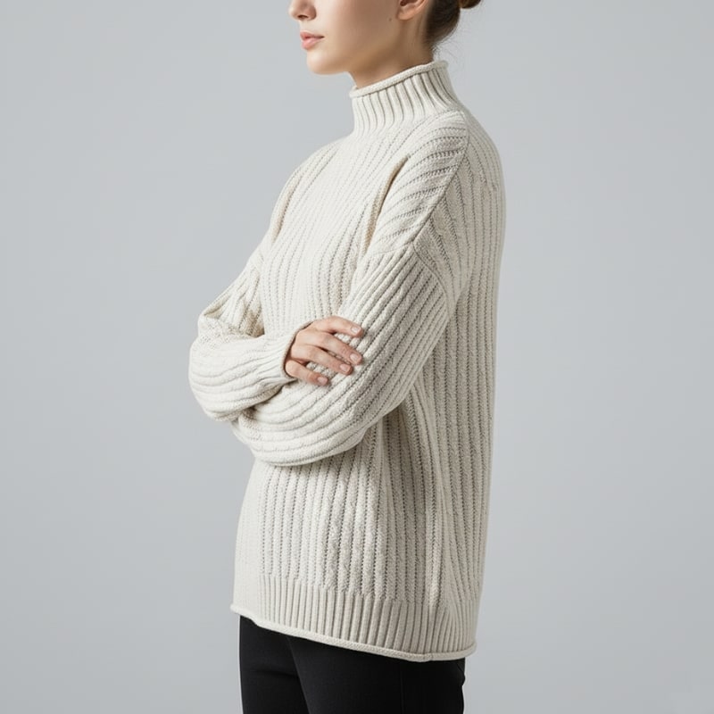 Eleine Women’s Cashmere Knit Pullover – Relaxed Drop-Shoulder Sweater