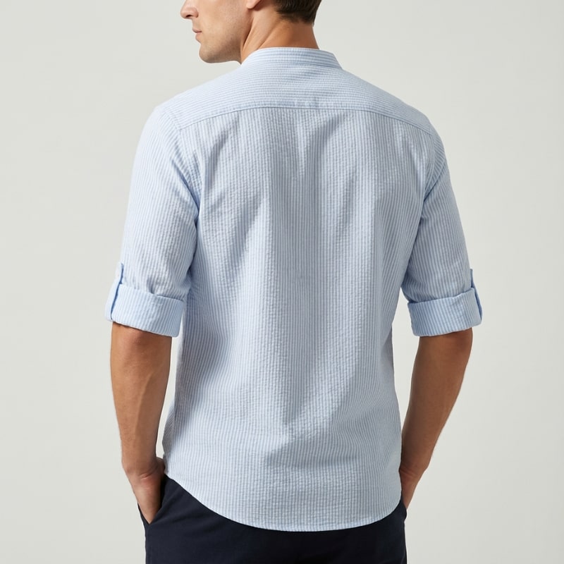 Mason Men’s Shirt – Cotton Linen Henley Shirt