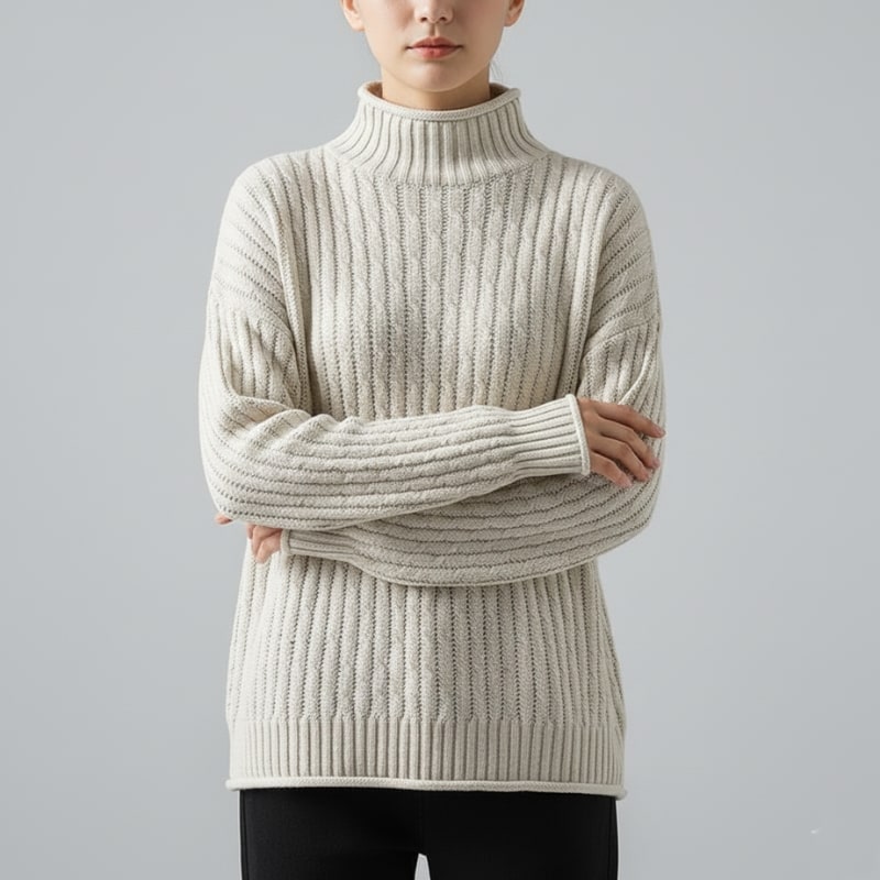 Eleine Women’s Cashmere Knit Pullover – Relaxed Drop-Shoulder Sweater