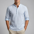 Mason Men’s Shirt – Cotton Linen Henley Shirt