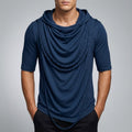 Ameer Men’s Hooded Shirt – Stretch-Knit Cotton with Asymmetrical Hem