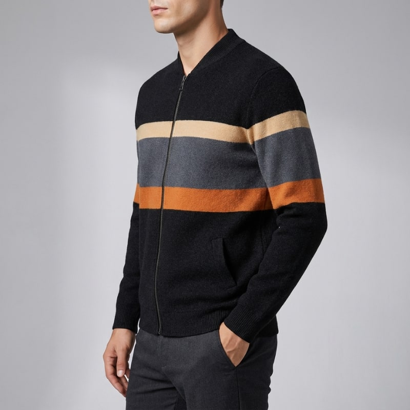 Isaac Men’s Zip Up Jacket – Soft Knit Lightweight Jacket