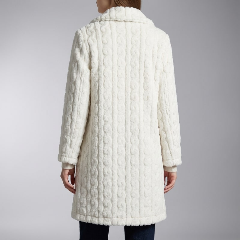 Juniper Women’s Plush Coat – Double-Breasted Mid-Length Faux Fur Winter Jacket