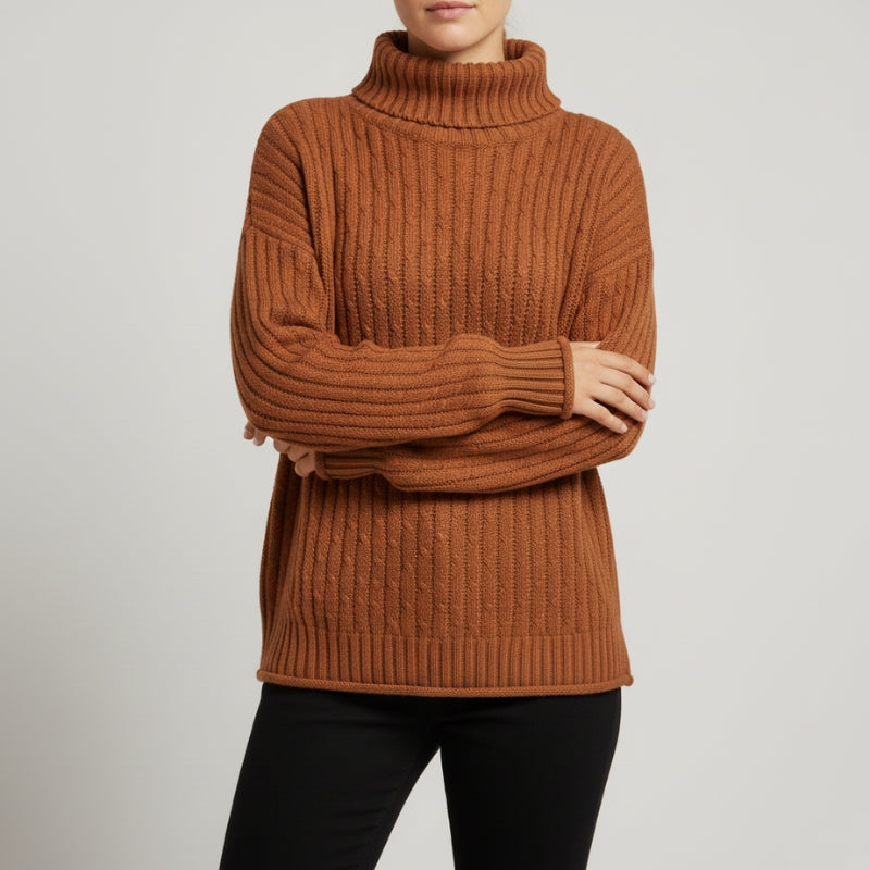 Eleine Women’s Cashmere Knit Pullover – Relaxed Drop-Shoulder Sweater