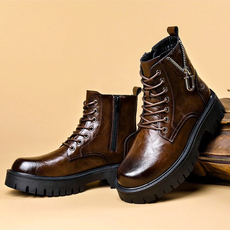 Windsor Men’s Leather Boots – Handcrafted Polished Leather Ankle Boots
