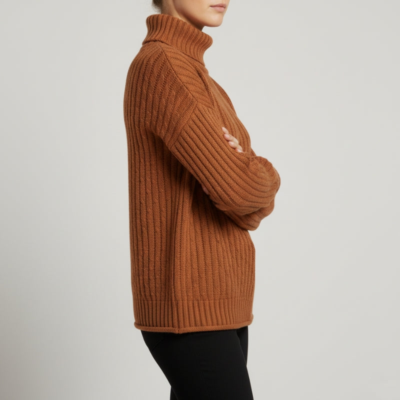 Eleine Women’s Cashmere Knit Pullover – Relaxed Drop-Shoulder Sweater