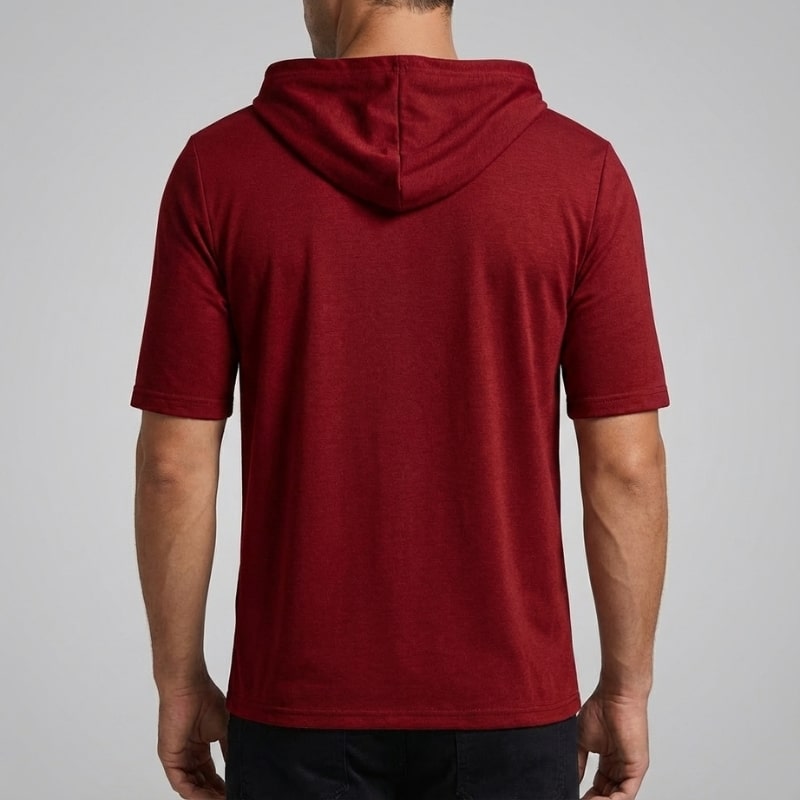 Ameer Men’s Hooded Shirt – Stretch-Knit Cotton with Asymmetrical Hem