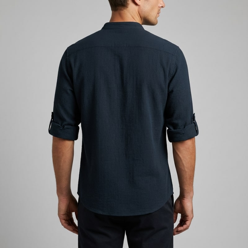 Mason Men’s Shirt – Cotton Linen Henley Shirt