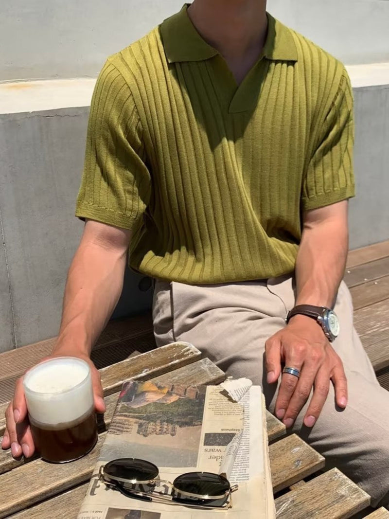 Jomer Knit Polo – Textured Minimalism in a Summer-Ready Fit
