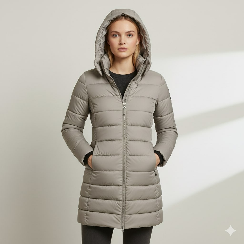Winona Women’s Puffer Jacket – Quilted Hooded Lightweight Winter Coat
