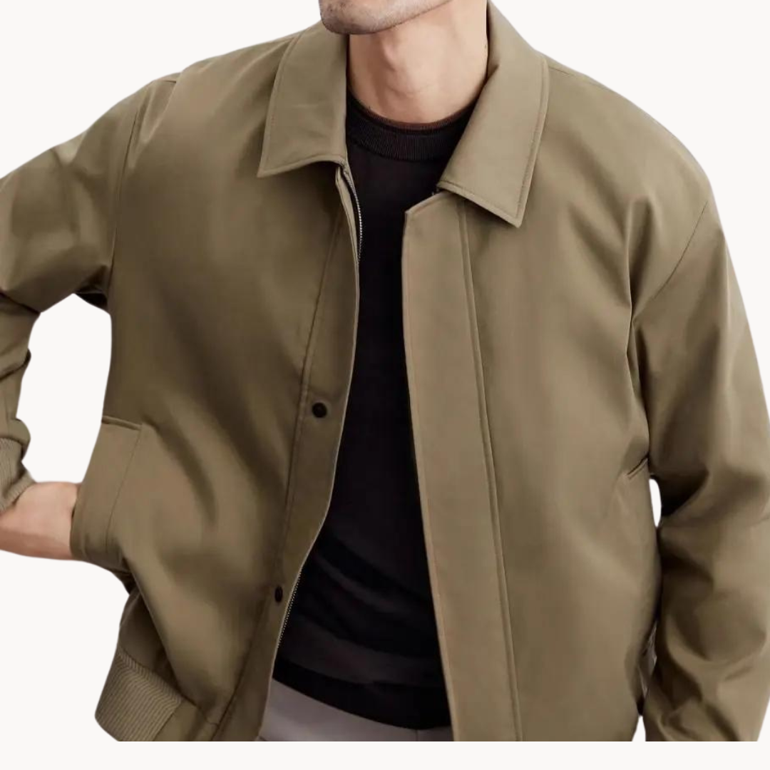Rafael Men’s Canvas Jacket – Zippered Casual Business Jacket