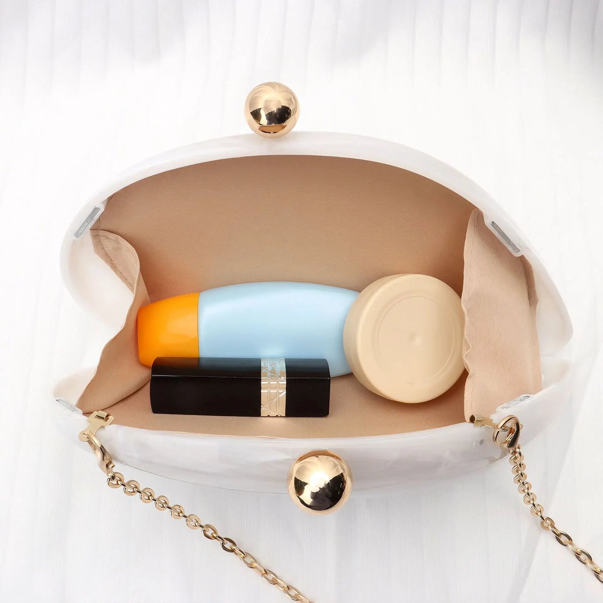 Aria Acrylic Women's Clutch Bag – Marble Finish Evening Handbag