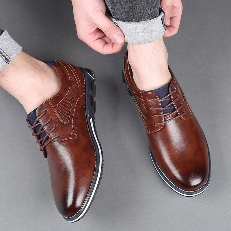 Noah Classic Leather Lace-Ups – Timeless Leather Sneakers for Everyday Wear