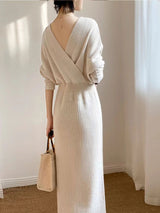 Tatum Chic V-Neck Casual Knit Dress