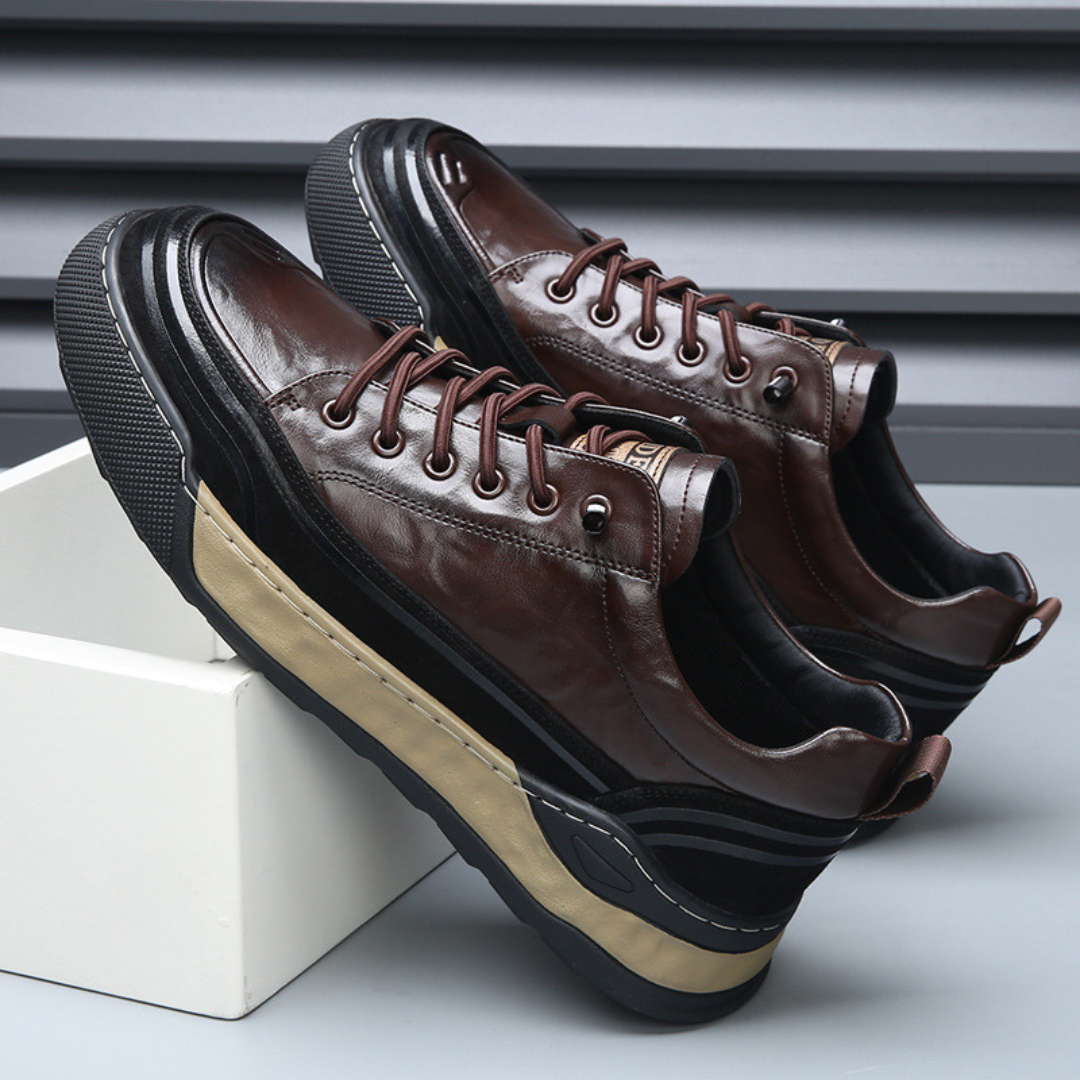 Miguel Men’s Leather Sneakers – Oil-Dipped Durable Fit