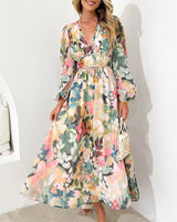 Celeste Floral V‑Neck Dress – Elegant Floral V‑Neck Dress with Flowing Silhouette