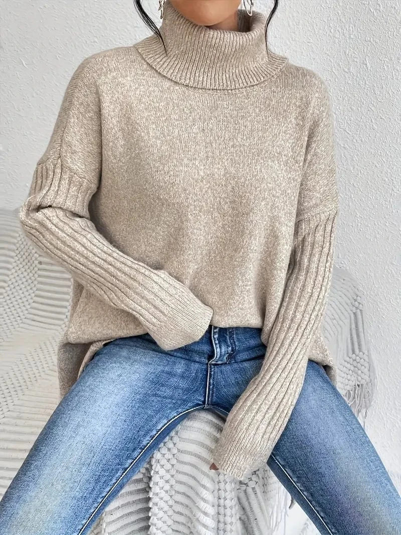 Vienna Women’s Turtleneck Sweater – Relaxed Oversized Fit in Cashmere Blend