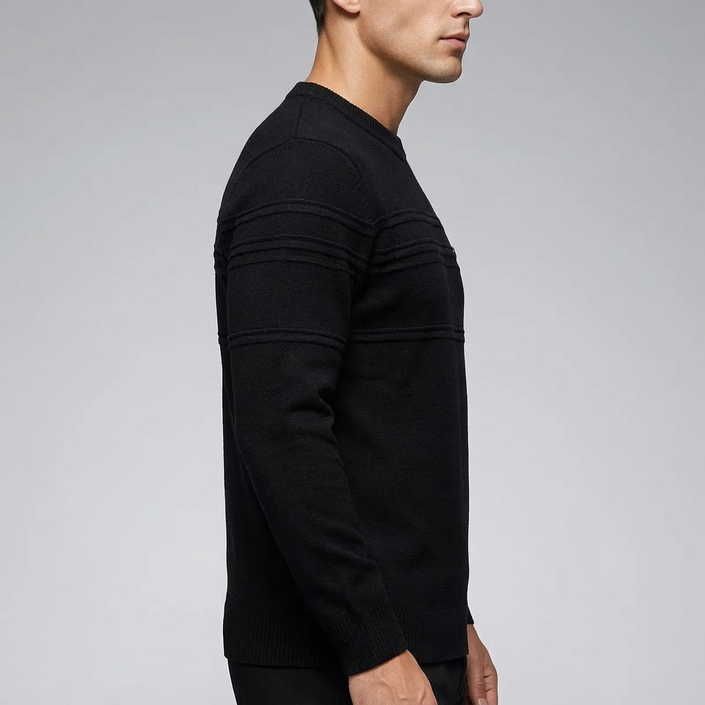 Bradford Men’s Cotton Sweater – Midweight Crew Neck Jumper with Tailored Fit