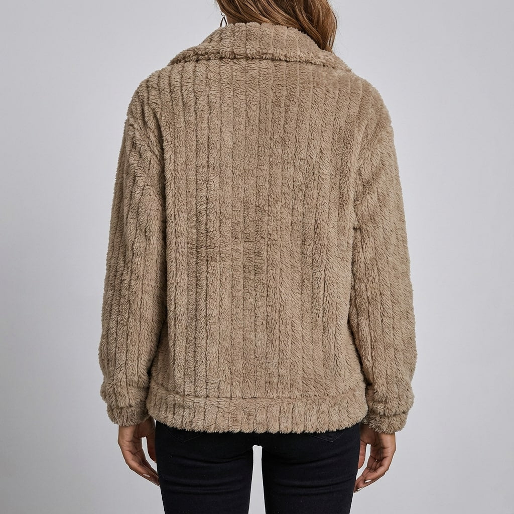 Harlyn Women’s Faux Fur Jacket – Elegant Plush Outerwear for Winter Layering